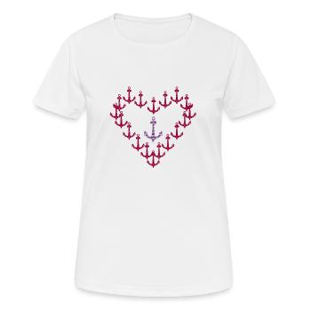 Anker - Frauen T-Shirt atmungsaktiv - Weiß - Vorne - AI Model Female 172 dark (172cm)