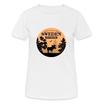 Moose - Sweden Adventure - Frauen T-Shirt atmungsaktiv - Weiß - Vorne - AI Model Female 172 dark (172cm)