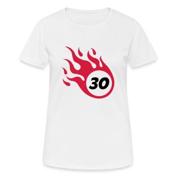 30__flamme_002 - Frauen T-Shirt atmungsaktiv - Weiß - Vorne - AI Model Female 172 dark (172cm)