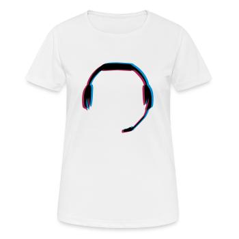 3D Effekt Headset - Frauen T-Shirt atmungsaktiv - Weiß - Vorne - AI Model Female 172 dark (172cm)