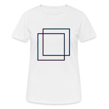 2 carrés carrés - T-shirt respirant Femme - blanc - Devant - AI Model Female 172 dark (172cm)