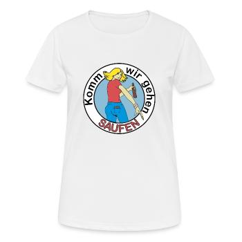 Komm wir gehen saufen - Frauen T-Shirt atmungsaktiv - Weiß - Vorne - AI Model Female 172 dark (172cm)