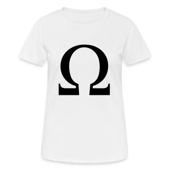 Omega - Frauen T-Shirt atmungsaktiv - Weiß - Vorne - AI Model Female 172 dark (172cm)