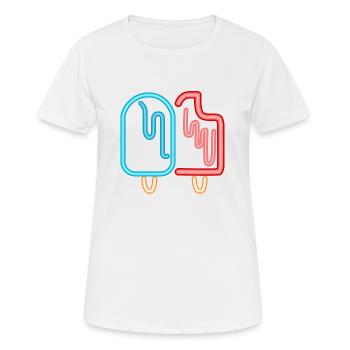 Neon Eis-Creme die kühlende Erfrischung im Sommer - Frauen T-Shirt atmungsaktiv - Weiß - Vorne - AI Model Female 172 dark (172cm)