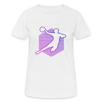 Handball Kinder Mädchen Handballer Damen Frauen - Frauen T-Shirt atmungsaktiv - Weiß - Vorne - AI Model Female 172 dark (172cm)