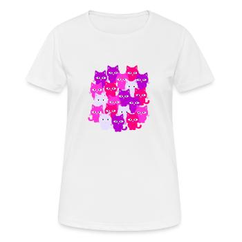 Les chats au-dessus des chats - T-shirt respirant Femme - blanc - Devant - AI Model Female 172 dark (172cm)