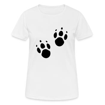 Animal trail Paw print Animal lover - Women's Breathable T-Shirt - white - Front - AI Model Female 172 dark (172cm)