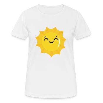 Sonne - Frauen T-Shirt atmungsaktiv - Weiß - Vorne - AI Model Female 172 dark (172cm)