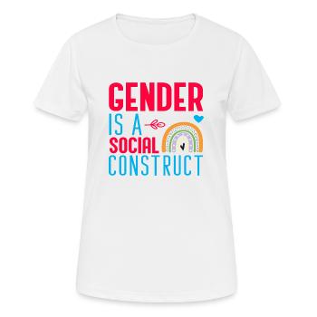 Gender is a Social Construct - Frauen T-Shirt atmungsaktiv - Weiß - Vorne - AI Model Female 172 dark (172cm)