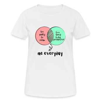 Diagramme de Venn trop coupable trop fatigué drôle paresseux - T-shirt respirant Femme - blanc - Devant - AI Model Female 172 dark (172cm)