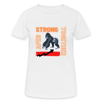 Ape's Strong Together - Frauen T-Shirt atmungsaktiv - Weiß - Vorne - AI Model Female 172 dark (172cm)