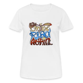 Wieder unterwegs - Wieder unterwegs - Kleidung, Geschenke - Frauen T-Shirt atmungsaktiv - Weiß - Vorne - AI Model Female 172 dark (172cm)