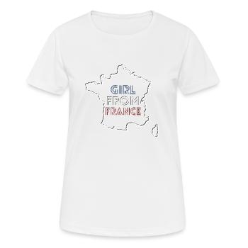 Girl from France (fille de France) - T-shirt respirant Femme - blanc - Devant - AI Model Female 172 dark (172cm)