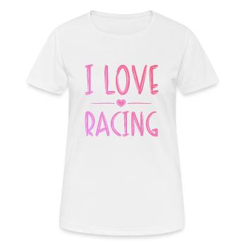 Ich liebe Rennen - Frauen T-Shirt atmungsaktiv - Weiß - Vorne - AI Model Female 172 dark (172cm)