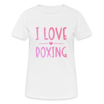 Ich liebe Boxen - Frauen T-Shirt atmungsaktiv - Weiß - Vorne - AI Model Female 172 dark (172cm)