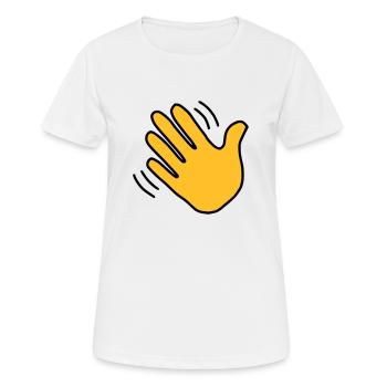 Emoji Hand winken Skizze Farbe - Frauen T-Shirt atmungsaktiv - Weiß - Vorne - AI Model Female 172 dark (172cm)