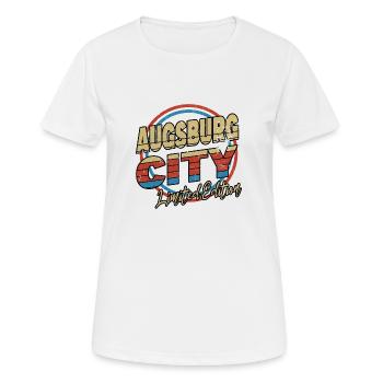 Augsburg Allemagne City Font Style des années 80 - T-shirt respirant Femme - blanc - Devant - AI Model Female 172 dark (172cm)