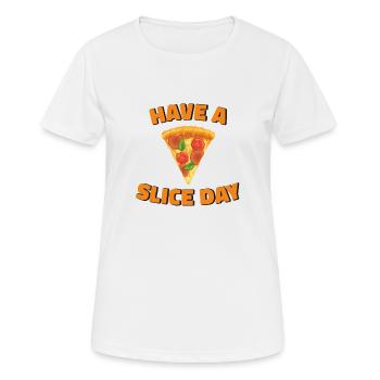 PRENEZ UNE TRANCHE DE PIZZA - T-shirt respirant Femme - blanc - Devant - AI Model Female 172 dark (172cm)