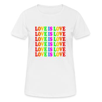 Love is love - T-shirt respirant Femme - blanc - Devant - AI Model Female 172 dark (172cm)