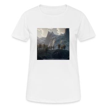 Beau paysage de montagne dans le brouillard - T-shirt respirant Femme - blanc - Devant - AI Model Female 172 dark (172cm)