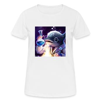 Mad dolphin scientist experimenting - Women's Breathable T-Shirt - white - Front - AI Model Female 172 dark (172cm)