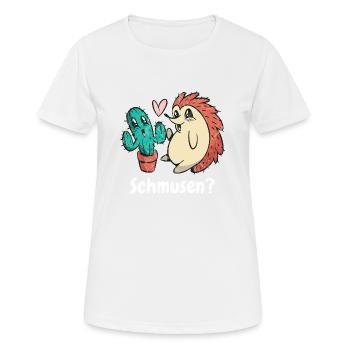 Kaktus zum Schmusen- Lustiger süßer Kaktus - Frauen T-Shirt atmungsaktiv - Weiß - Vorne - AI Model Female 172 dark (172cm)