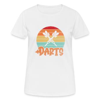 Funny Dart Darts Shirt in Retro Vintage Design - Women's Breathable T-Shirt - white - Front - AI Model Female 172 dark (172cm)