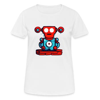 ClubberBot - Women's Breathable T-Shirt - white - Front - AI Model Female 172 dark (172cm)