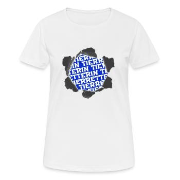 statement fußspuren lieben umweltschutz - Frauen T-Shirt atmungsaktiv - Weiß - Vorne - AI Model Female 172 dark (172cm)