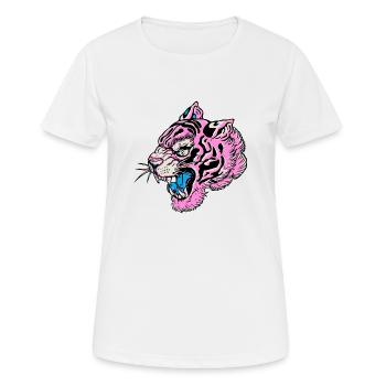 Tiger Tattoo Tattoo wildes Gebrüll 14023 P - Frauen T-Shirt atmungsaktiv - Weiß - Vorne - AI Model Female 172 dark (172cm)