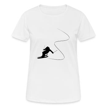 Ski Ski Mountains Ski Area Ski Downhill Gift - Women's Breathable T-Shirt - white - Front - AI Model Female 172 dark (172cm)