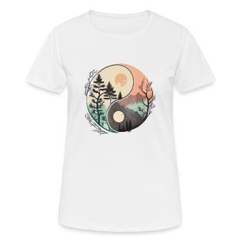Ying Yang - Mountains / Beach - Women's Breathable T-Shirt - white - Front - AI Model Female 172 dark (172cm)