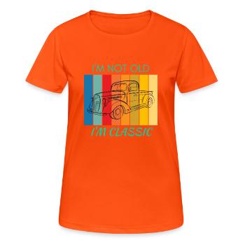 Retro Car - Women's Breathable T-Shirt - neon orange - Front - AI Model Female 172 dark (172cm)