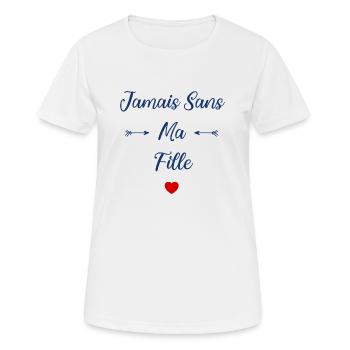 Jamais sans ma Fille - T-shirt respirant Femme - blanc - Devant - AI Model Female 172 dark (172cm)