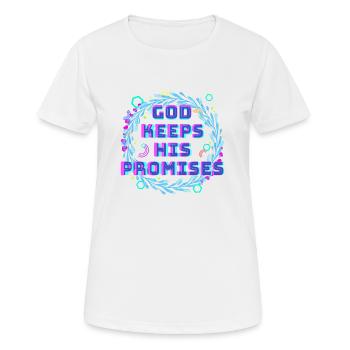 Dieu tient ses promesses 2 - T-shirt respirant Femme - blanc - Devant - AI Model Female 172 dark (172cm)