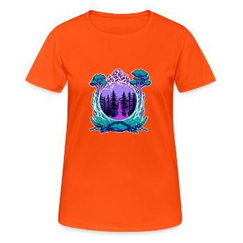 Window to Nature - Women's Breathable T-Shirt - neon orange - Front - AI Model Female 172 dark (172cm)