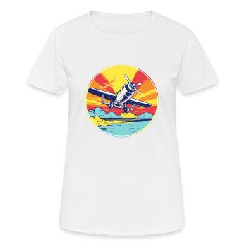 Avion de loisirs - T-shirt respirant Femme - blanc - Devant - AI Model Female 172 dark (172cm)