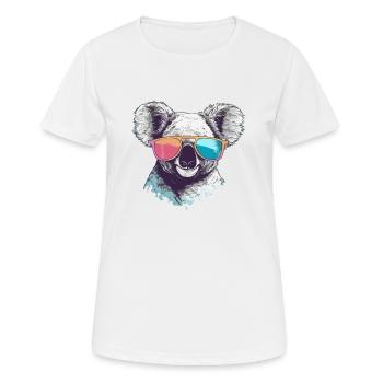 Timy, der bebrillte Koala - Frauen T-Shirt atmungsaktiv - Weiß - Vorne - AI Model Female 172 dark (172cm)