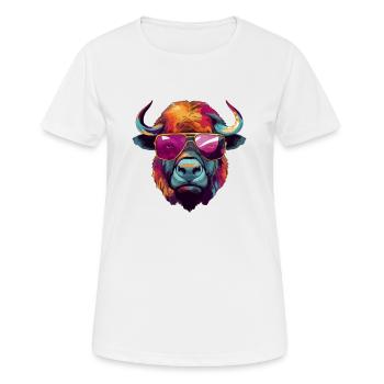 Bok der Brillenbison - Frauen T-Shirt atmungsaktiv - Weiß - Vorne - AI Model Female 172 dark (172cm)
