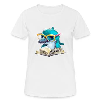 Molo, der gelehrte Delphin - Frauen T-Shirt atmungsaktiv - Weiß - Vorne - AI Model Female 172 dark (172cm)