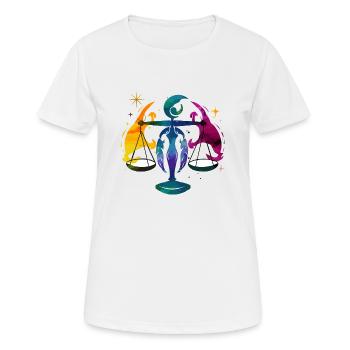 La balance astro - T-shirt respirant Femme - blanc - Devant - AI Model Female 172 dark (172cm)