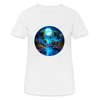 Tropische Nacht - Frauen T-Shirt atmungsaktiv - Weiß - Vorne - AI Model Female 172 dark (172cm)
