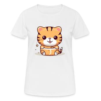 Mako the tiger - Women's Breathable T-Shirt - white - Front - AI Model Female 172 dark (172cm)