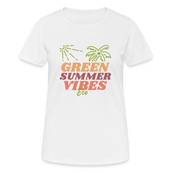Green Summer Vibrations, un été durable - T-shirt respirant Femme - blanc - Devant - AI Model Female 172 dark (172cm)