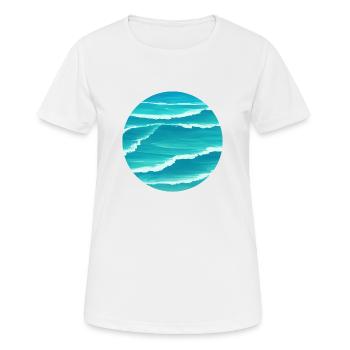 Ocean Waves - Frauen T-Shirt atmungsaktiv - Weiß - Vorne - AI Model Female 172 dark (172cm)