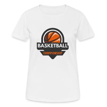Ballsport - Frauen T-Shirt atmungsaktiv - Weiß - Vorne - AI Model Female 172 dark (172cm)