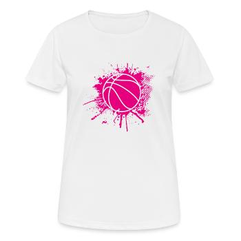 Ballsport - Frauen T-Shirt atmungsaktiv - Weiß - Vorne - AI Model Female 172 dark (172cm)