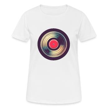 Disque vinyle rétro - T-shirt respirant Femme - blanc - Devant - AI Model Female 172 dark (172cm)