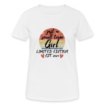 just s small town girl Dorfmädchen Frauen TShirt - Frauen T-Shirt atmungsaktiv - Weiß - Vorne - AI Model Female 172 dark (172cm)