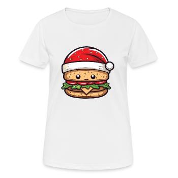Burger Noël Bande Dessinée - T-shirt respirant Femme - blanc - Devant - AI Model Female 172 dark (172cm)
